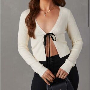 Fabiola Tie Front Ribbed Knit